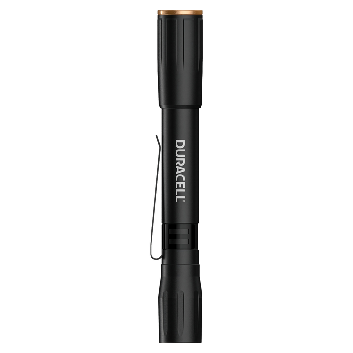Duracell DF150 LED Stiftleuchte & Taschenlampe Seitenansicht Aluminiumgehäuse