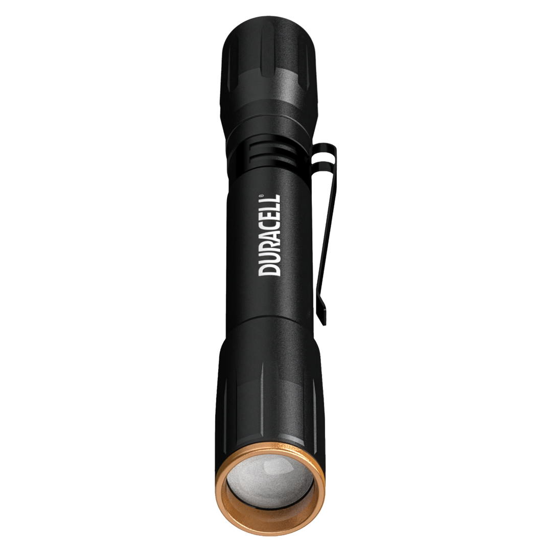 Duracell DF150 LED Stiftleuchte & Taschenlampe Frontalansicht mit LED Lichtquelle