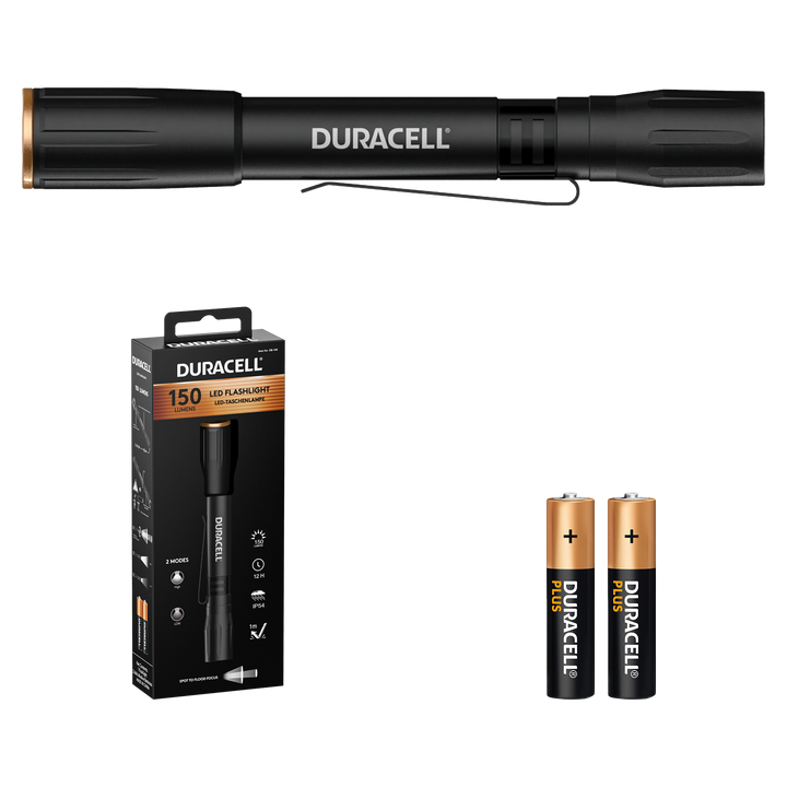 Duracell DF150 LED Stiftleuchte & Taschenlampe mit Zubehör inklusive Batterien