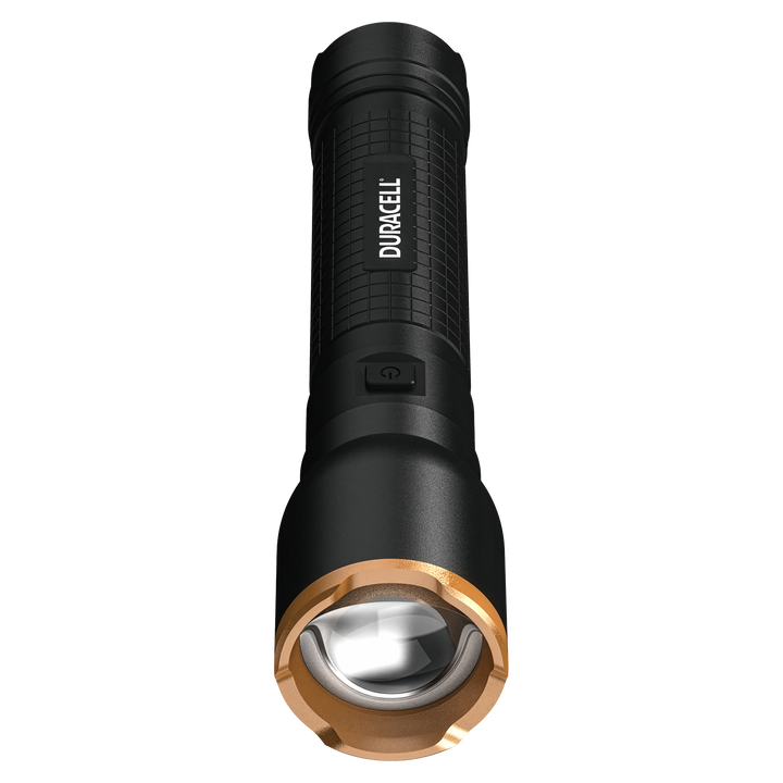 Duracell DF1500 LED Taschenlampe Frontalansicht mit LED Lichtquelle