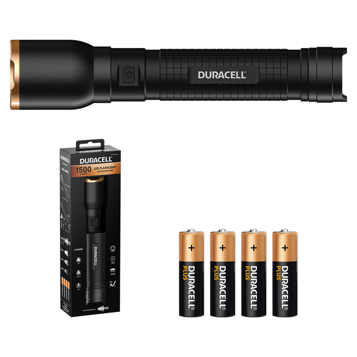 Duracell DF1500 LED Taschenlampe mit Zubehör inklusive Batterien
