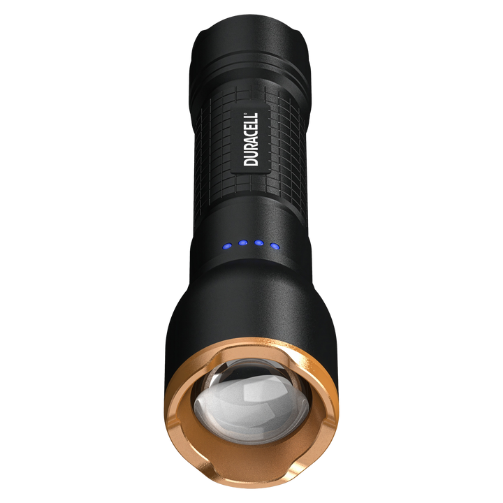 Duracell DF2500R LED Taschenlampe Frontalansicht mit LED Lichtquelle