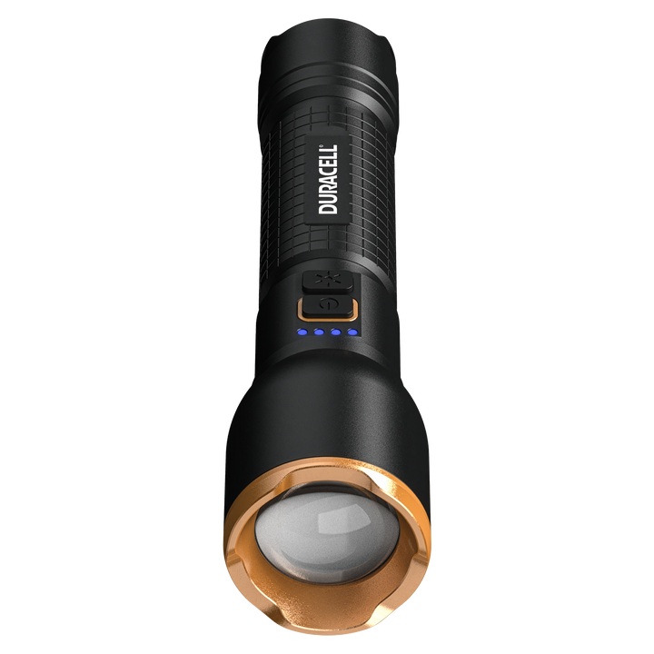Duracell DF3000R LED Taschenlampe Frontalansicht mit LED Lichtquelle
