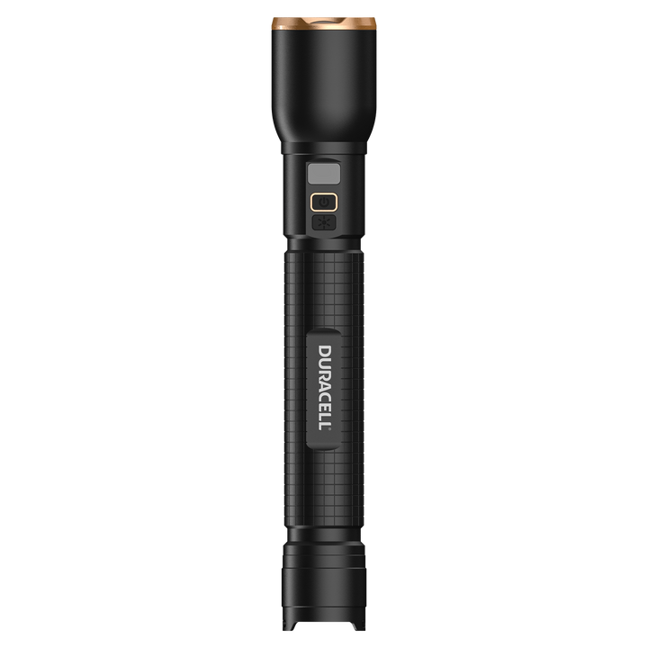 Duracell DF4000R LED Taschenlampe Seitenansicht Aluminiumgehäuse mit griffiger Struktur