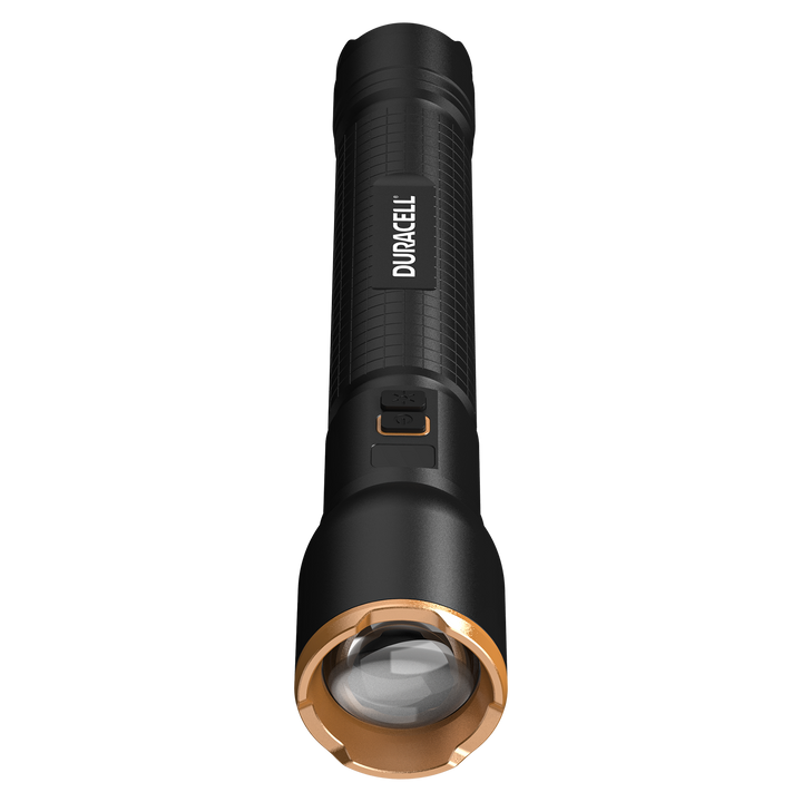 Duracell DF6000R LED Taschenlampe Frontalansicht mit LED Lichtquelle
