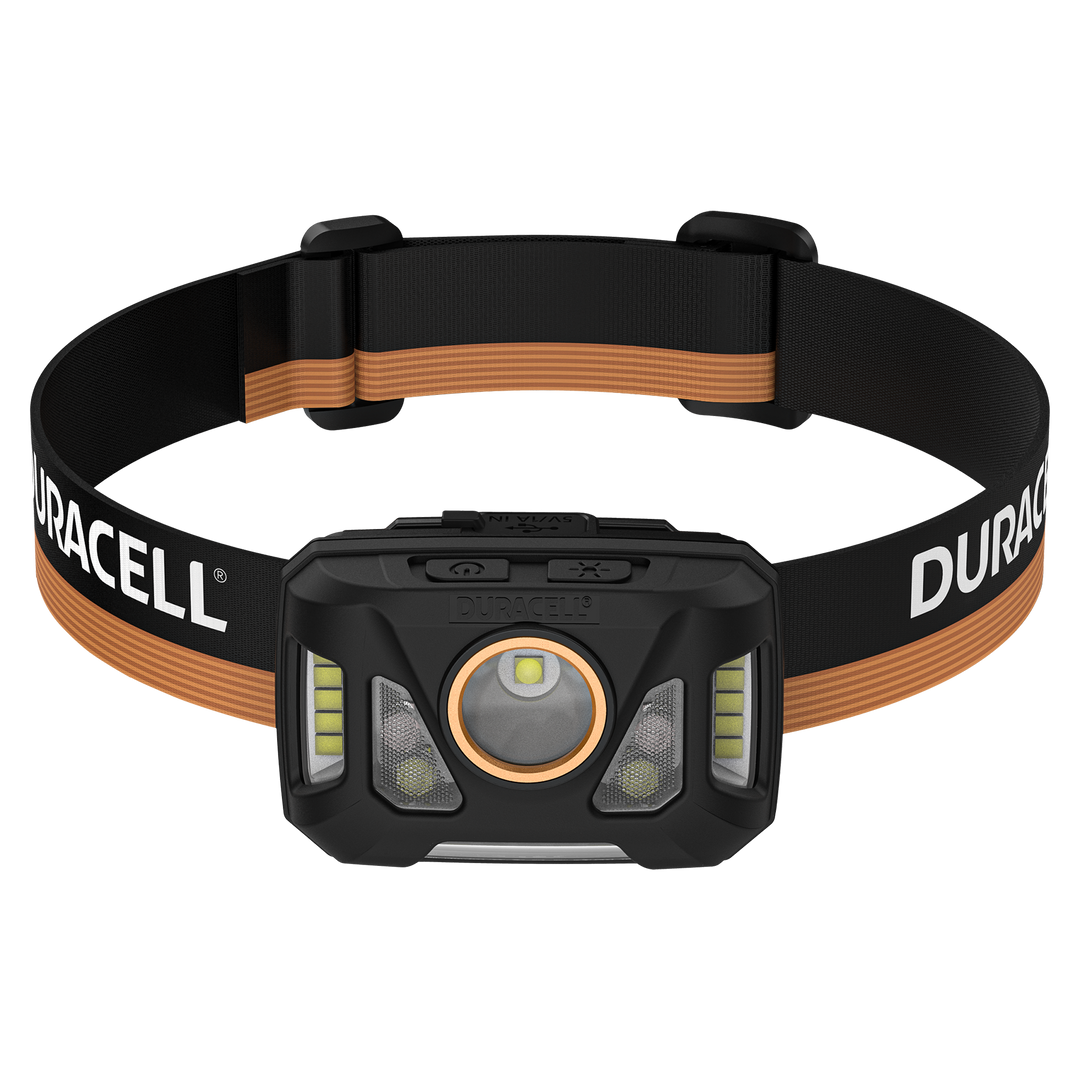 Duracell DH1000R LED Stirnlampe Frontalansicht mit LED Lichtquelle