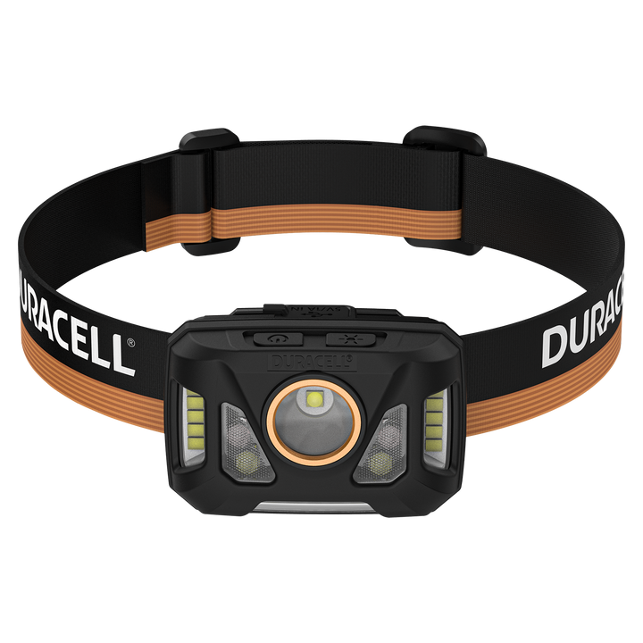 Duracell DH1000R LED Stirnlampe Frontalansicht mit LED Lichtquelle