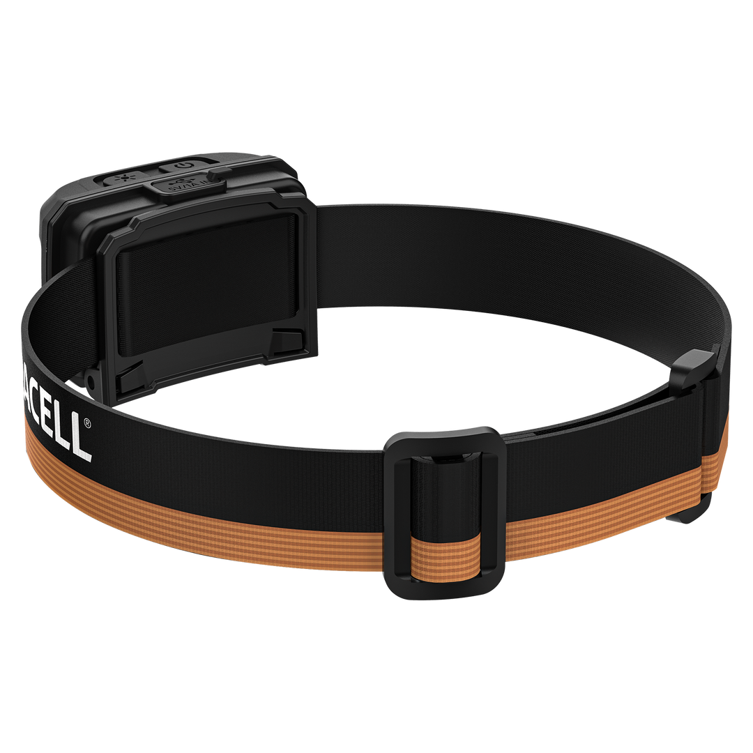 Duracell DH1000R LED Stirnlampe Rückansicht mit Stirnband