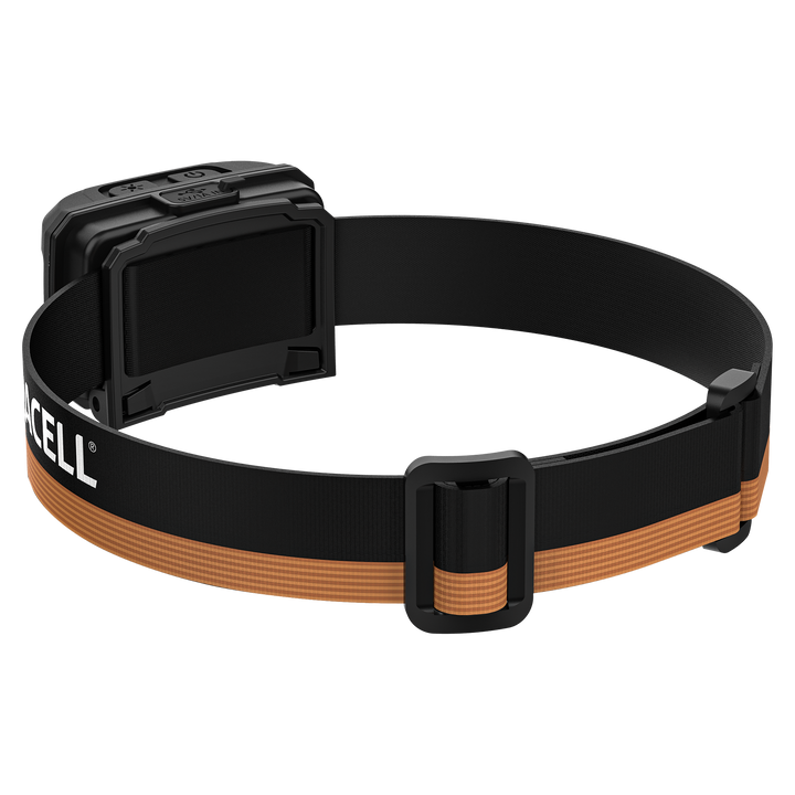 Duracell DH1000R LED Stirnlampe Rückansicht mit Stirnband