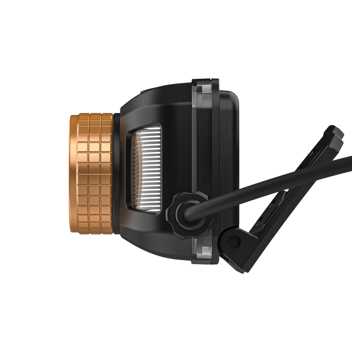 Duracell DH1500R LED Stirnlampe Seitenansicht Robustes Kunststoffgehäuse