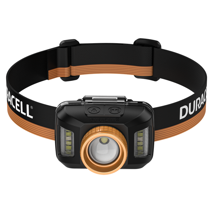 Duracell DH400 LED Stirnlampe Frontalansicht mit LED Lichtquelle