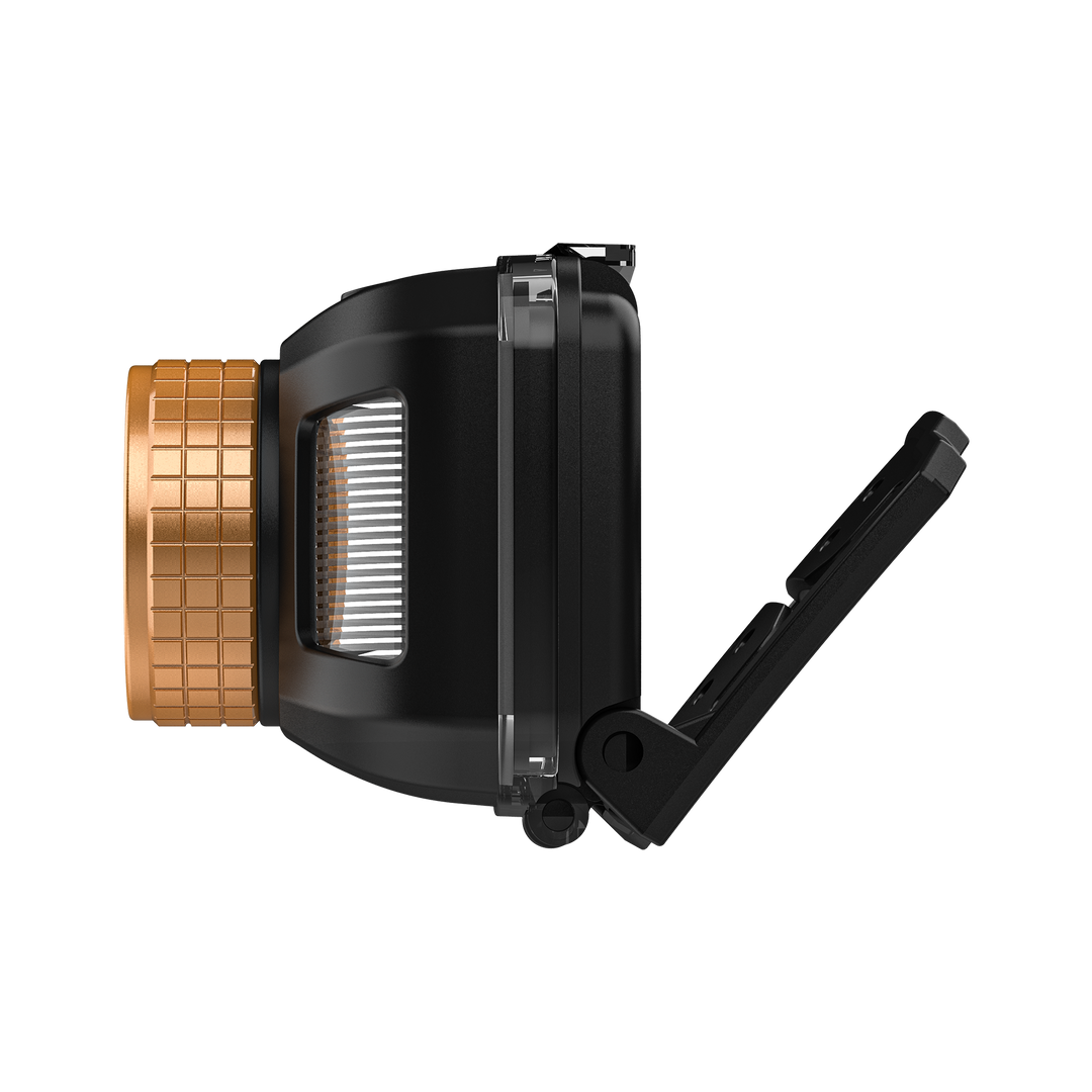 Duracell DH400 LED Stirnlampe Seitenansicht Robustes Kunststoffgehäuse