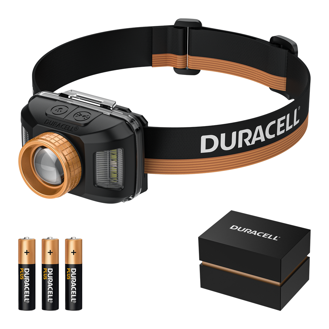 Duracell DH400 LED Stirnlampe mit Zubehör inklusive Batterien
