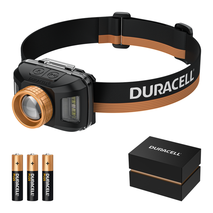 Duracell DH400 LED Stirnlampe mit Zubehör inklusive Batterien