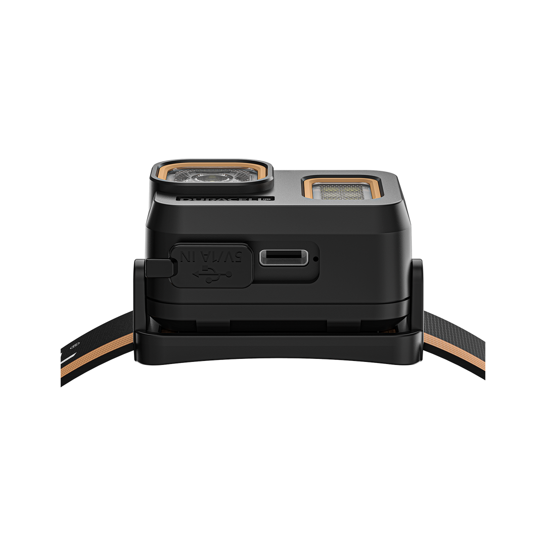Duracell DH500R LED Stirnlampe mit USB-C Ladeanschluss und LiPo Akku