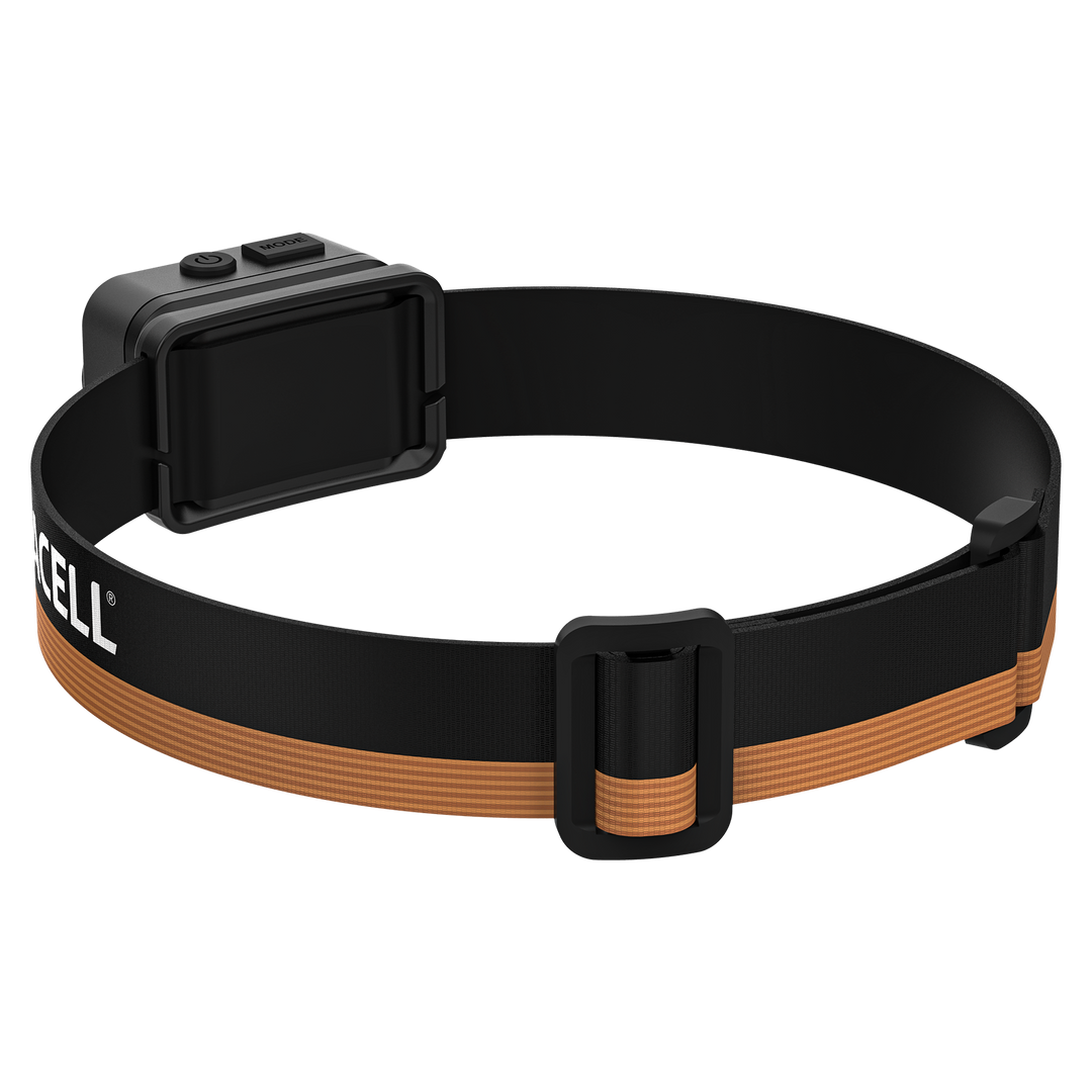 Duracell DH700R LED Stirnlampe Rückansicht mit Stirnband